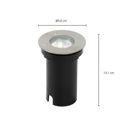 Prios Riya grondspot inbouwlamp, rond, roestvrij staal