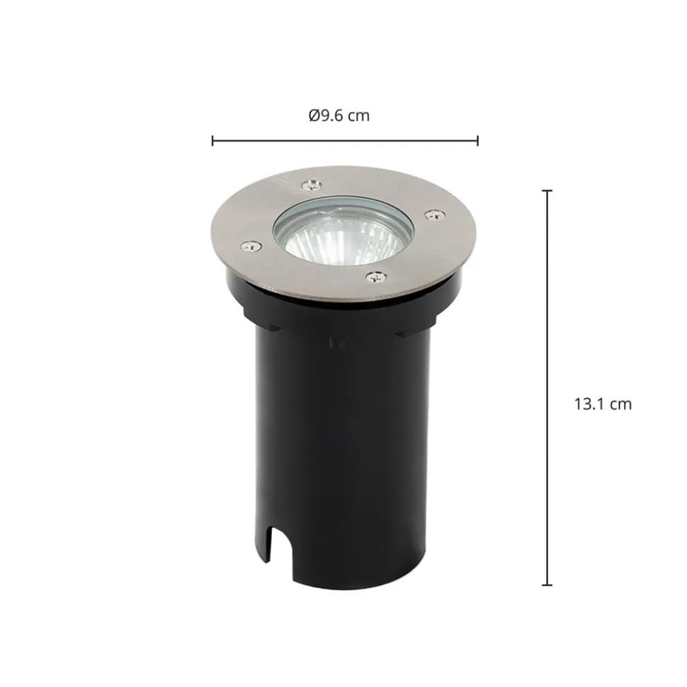 Prios Riya grondspot inbouwlamp, rond, roestvrij staal