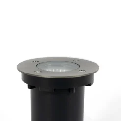 Prios Riya grondspot inbouwlamp, rond, roestvrij staal