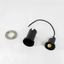 Prios Riya grondspot inbouwlamp, rond, roestvrij staal