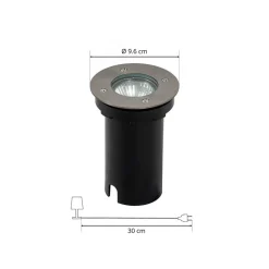 Prios Riya grondspot inbouwlamp, rond, roestvrij staal