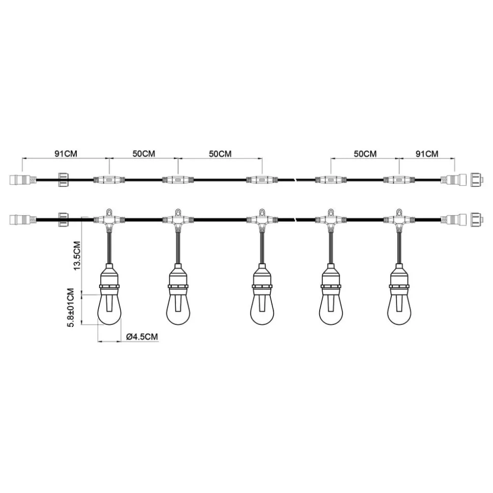 Prios Smart LED lichtketting Liezel, 732 cm, RGBW, Tuya
