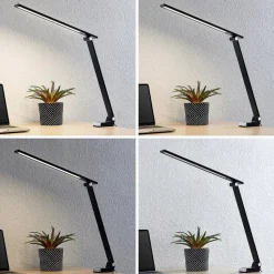 Prios Tamarin LED tafellamp, dimbaar, zwart