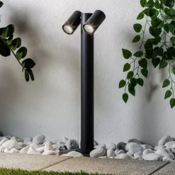 Prios tuinpadverlichting Tulimar, 2-lamps, 60cm, metaal, IP65