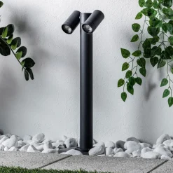 Prios tuinpadverlichting Tulimar, 2-lamps, 60cm, metaal, IP65