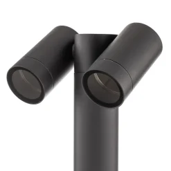 Prios Tulimar sokkellamp, 45 cm, antraciet, 2-lamps, aluminium