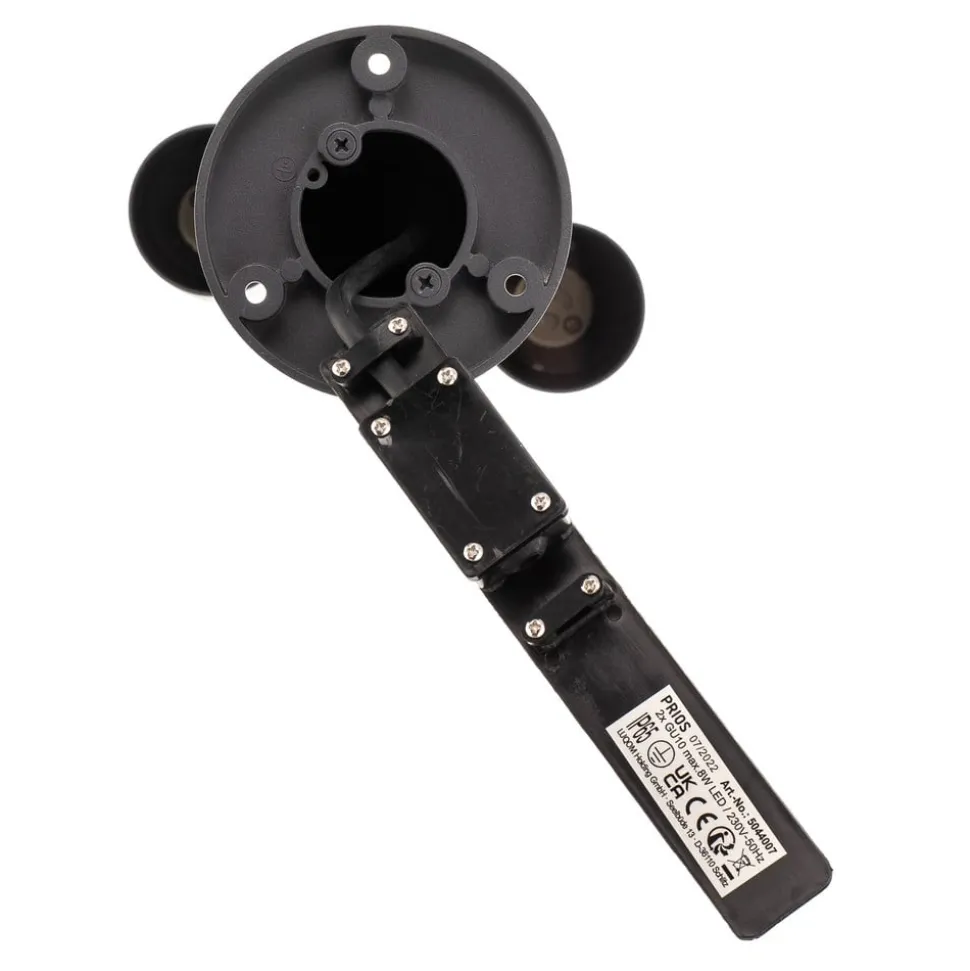 Prios Tulimar sokkellamp, 45 cm, antraciet, 2-lamps, aluminium