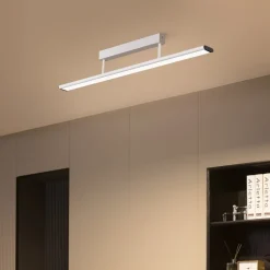 Prios Yuela LED plafondlamp, DALI, 100 cm, zilver