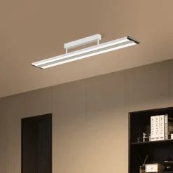Prios Yuela LED plafondlamp, DALI, 120 cm, wit