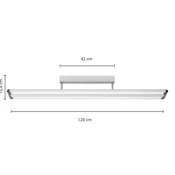 Prios Yuela LED plafondlamp, DALI, 120 cm, wit