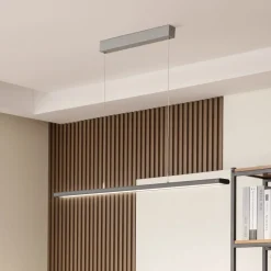 Prios Zyair LED kantoor hanglamp zilver DALI