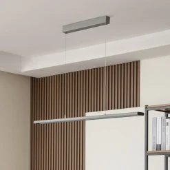 Prios Zyair LED kantoor hanglamp zilver DALI