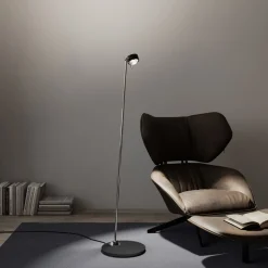 Puk! 80 Floor LED lenzen helder/mat zwart/chroom