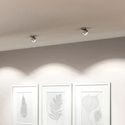 Puk Mini Move LED, heldere lens, mat nikkel