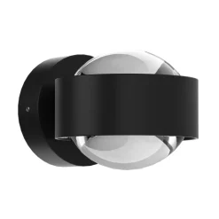 Puk Mini Wand, G9, heldere glazen, mat zwart