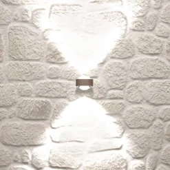 Puk Mini Wand LED 2x8W lenzen helder, mat nikkel