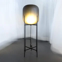 pulpo vloerlamp Oda Big, rookgrijs geëtst/zwart, 140 cm