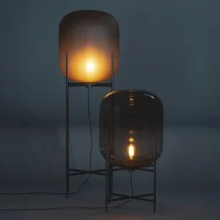 pulpo vloerlamp Oda Big, rookgrijs geëtst/zwart, 140 cm