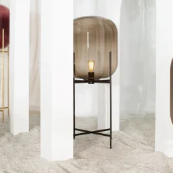 pulpo vloerlamp Oda In Between, rookgrijs/zwart, 111 cm