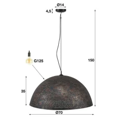 Punchray metalen hanglamp, 1-lamp