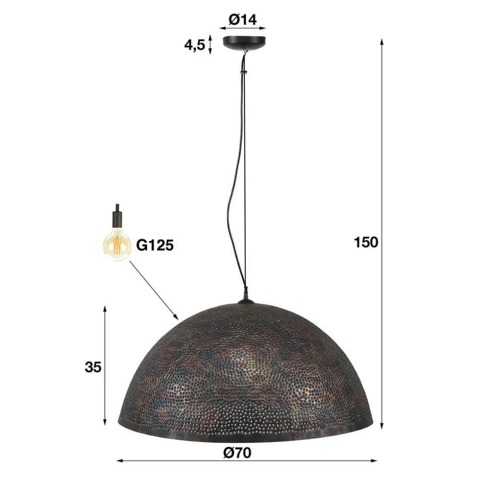 Punchray metalen hanglamp, 1-lamp