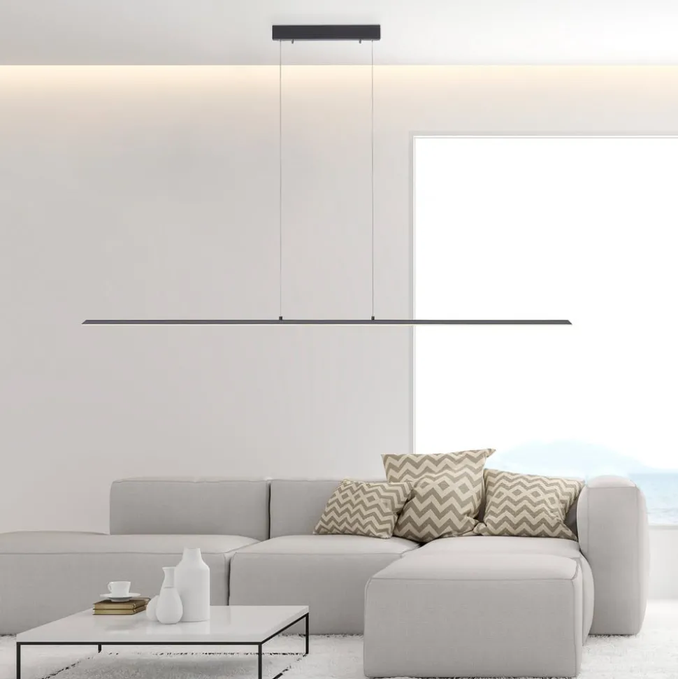 PURE LED hanglamp Lite, antraciet, 160 cm, CCT, dimbaar