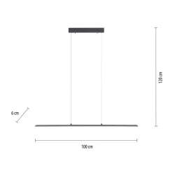 PURE LED hanglamp Lite, antraciet, 100 cm, CCT, dimbaar