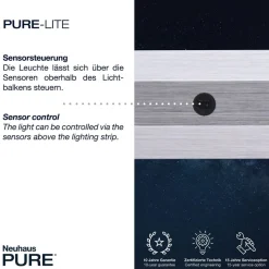 PURE LED hanglamp Lite, antraciet, 100 cm, CCT, dimbaar