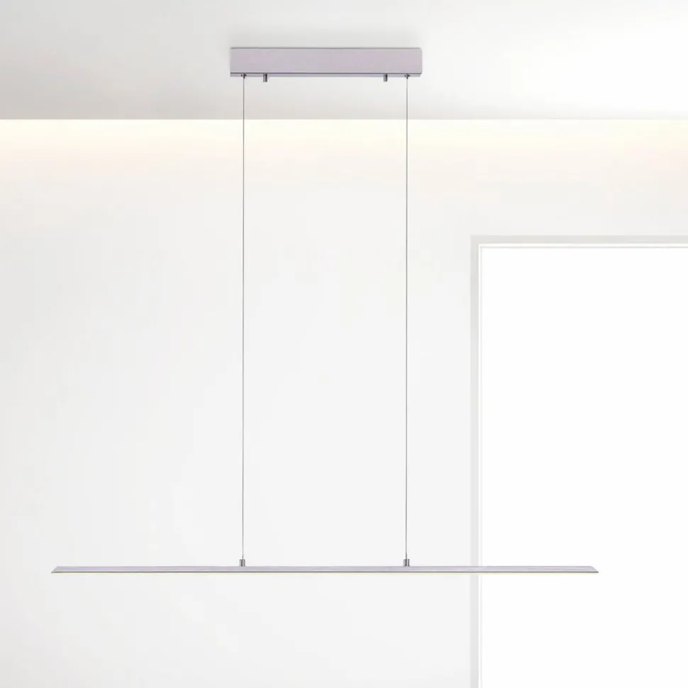 PURE LED hanglamp Lite, zilver, 100 cm, CCT, dimbaar