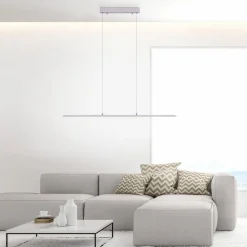 PURE LED hanglamp Lite, zilver, 100 cm, CCT, dimbaar