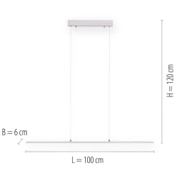PURE LED hanglamp Lite, zilver, 100 cm, CCT, dimbaar