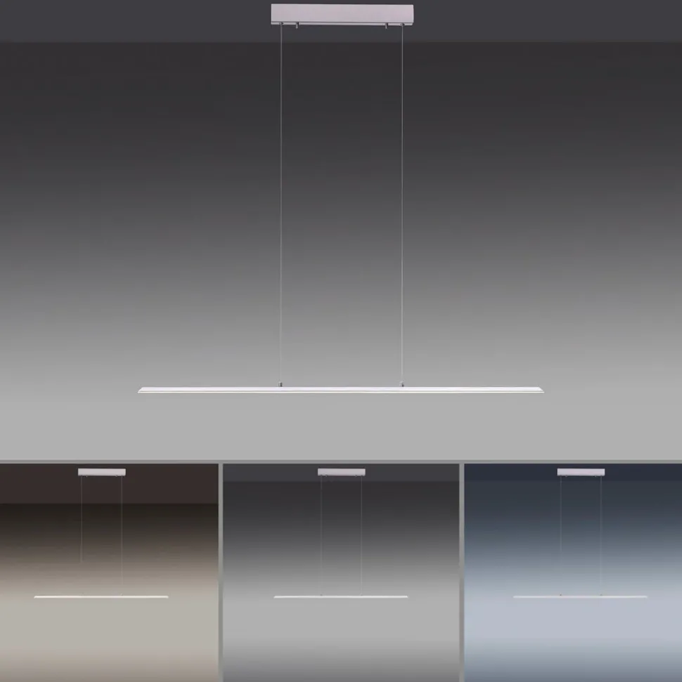 PURE LED hanglamp Lite, zilver, 100 cm, CCT, dimbaar