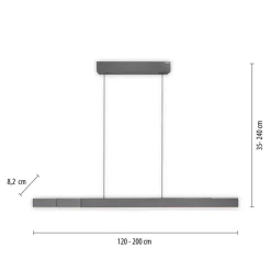 PURE LED hanglamp Moto-Rise, grijs, aluminium, CCT