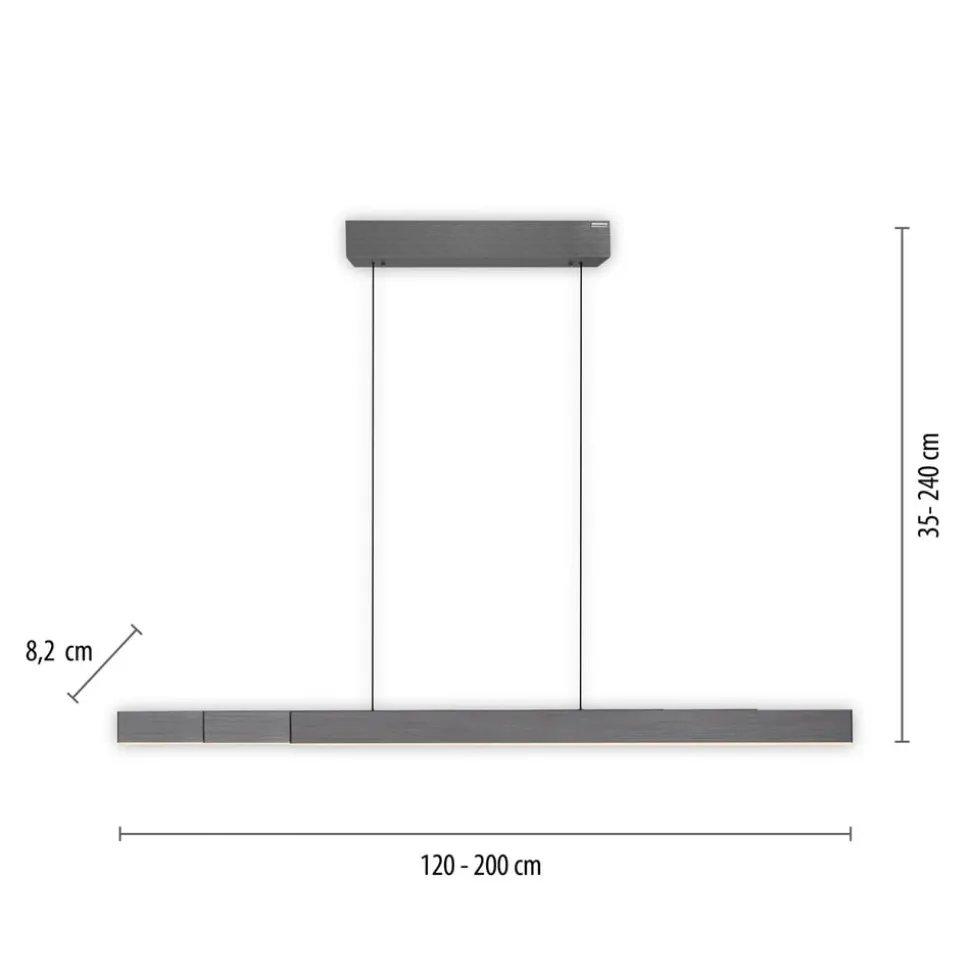PURE LED hanglamp Moto-Rise, grijs, aluminium, CCT