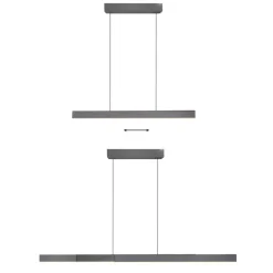 PURE LED hanglamp Moto-Rise, grijs, aluminium, CCT