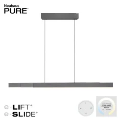 PURE LED hanglamp Moto-Rise, grijs, aluminium, CCT