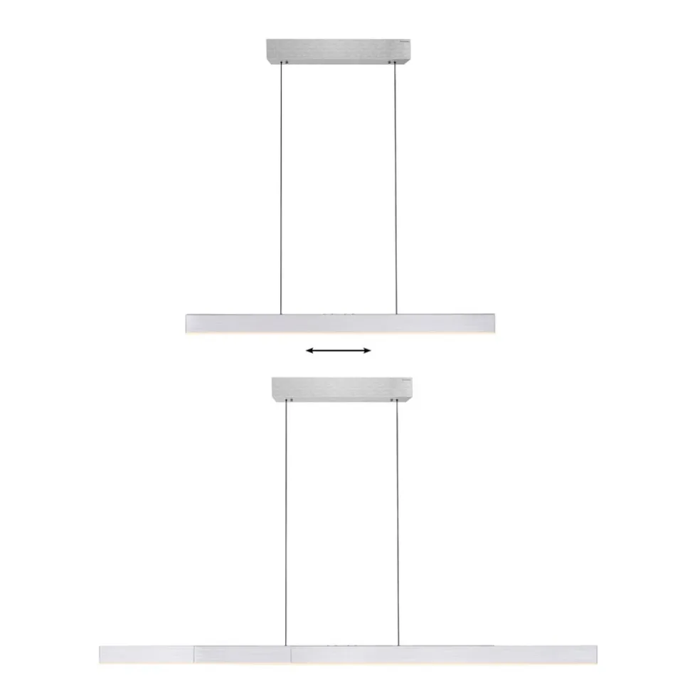 PURE LED hanglamp Moto-Rise, zilver, aluminium CCT