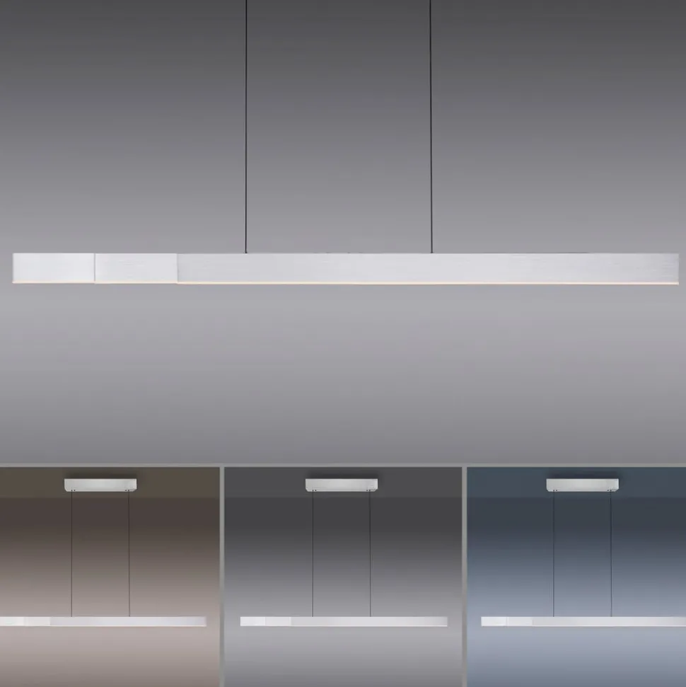 PURE LED hanglamp Moto-Rise, zilver, aluminium CCT