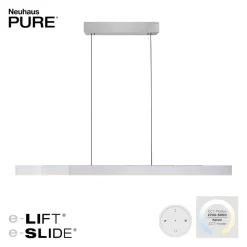 PURE LED hanglamp Moto-Rise, zilver, aluminium CCT