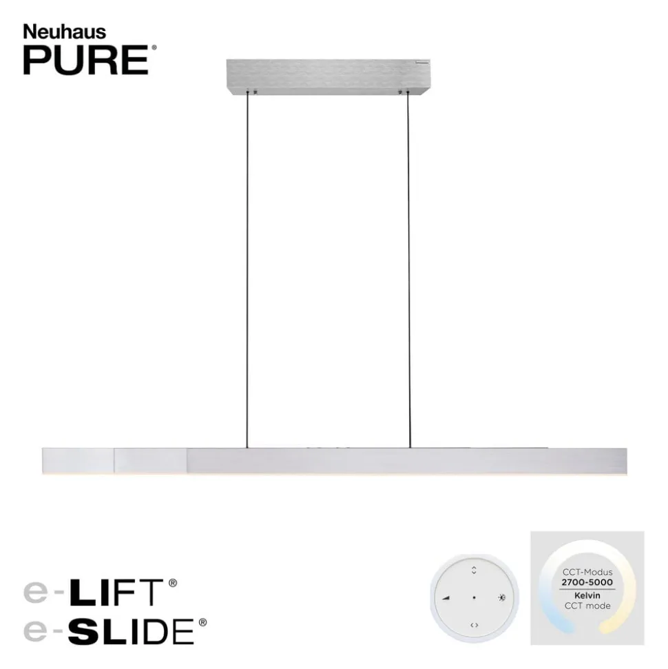 PURE LED hanglamp Moto-Rise, zilver, aluminium CCT