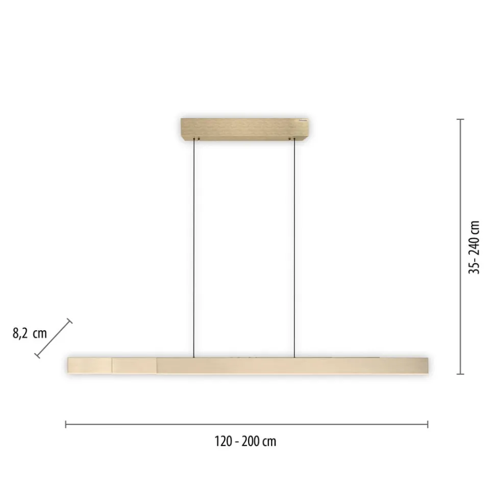PURE LED hanglamp Moto-Rise, mat messing, aluminium CCT
