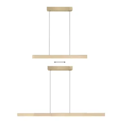 PURE LED hanglamp Moto-Rise, mat messing, aluminium CCT