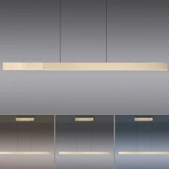 PURE LED hanglamp Moto-Rise, mat messing, aluminium CCT