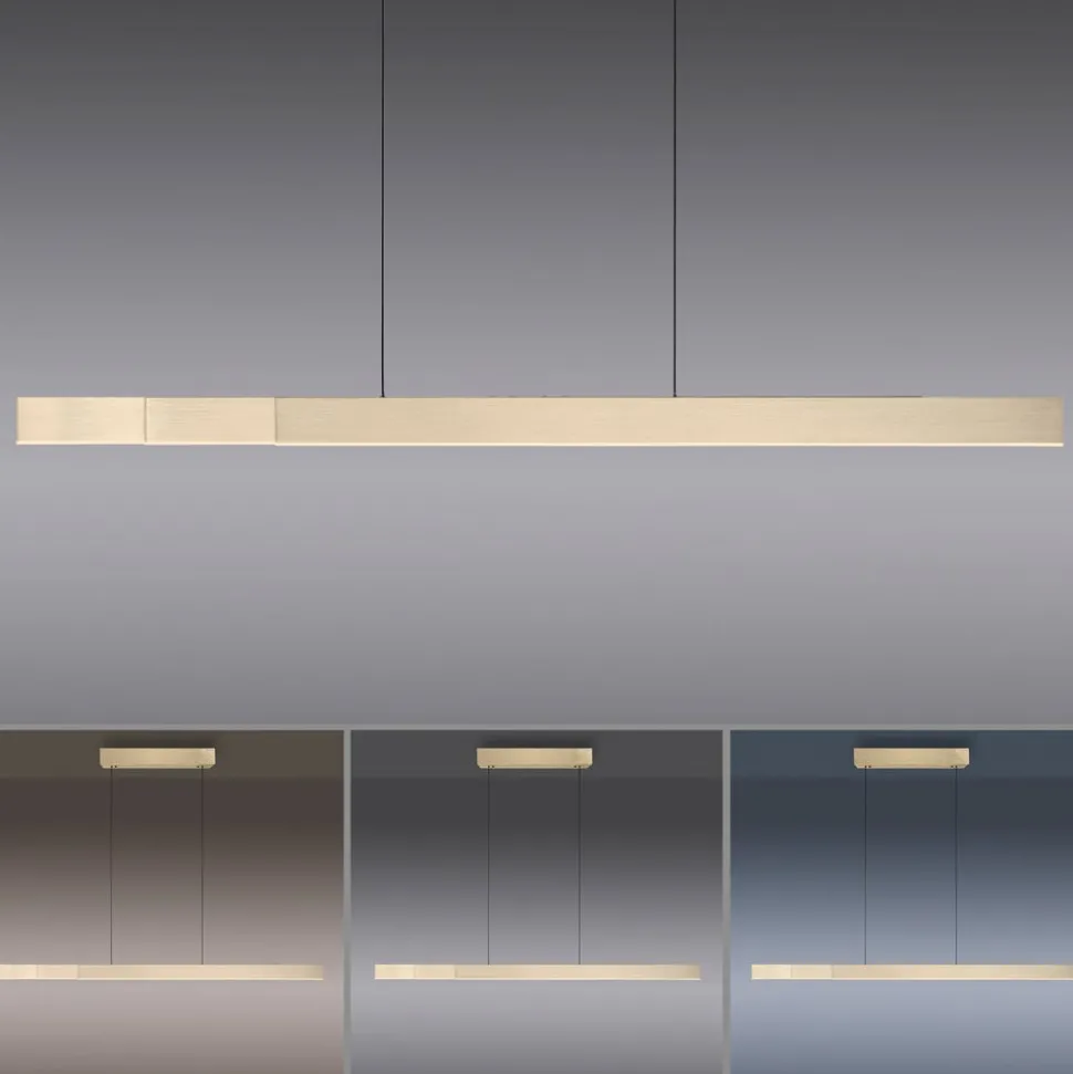 PURE LED hanglamp Moto-Rise, mat messing, aluminium CCT