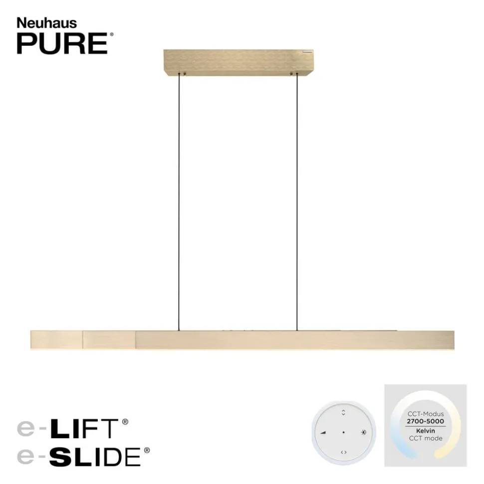 PURE LED hanglamp Moto-Rise, mat messing, aluminium CCT