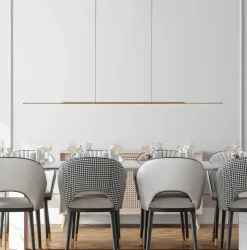 PURE LED hanglamp Oppervlakte, brons 160 cm aluminium 3.000 K