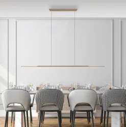 PURE LED hanglamp Oppervlakte, brons 160 cm aluminium 3.000 K