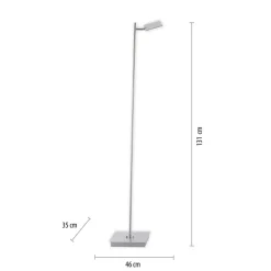 Pure Mira LED vloerlamp, afstandsbediening, alu