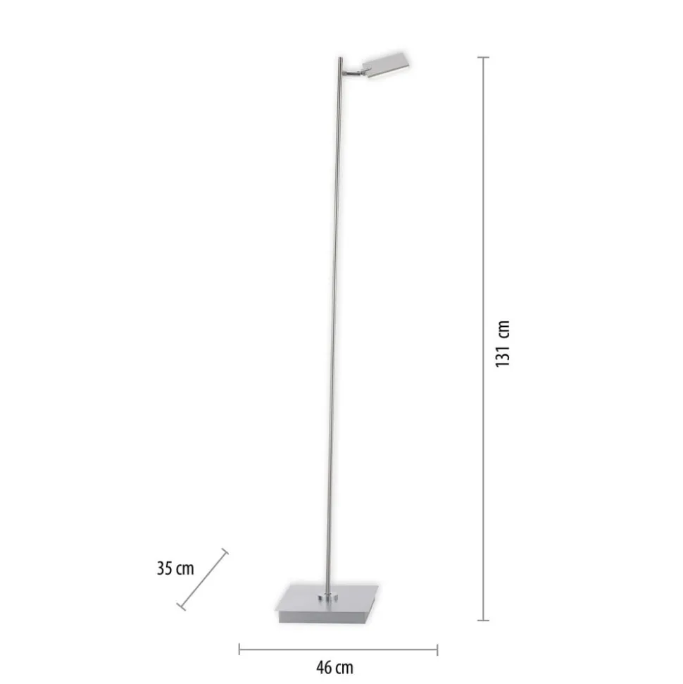 Pure Mira LED vloerlamp, afstandsbediening, alu