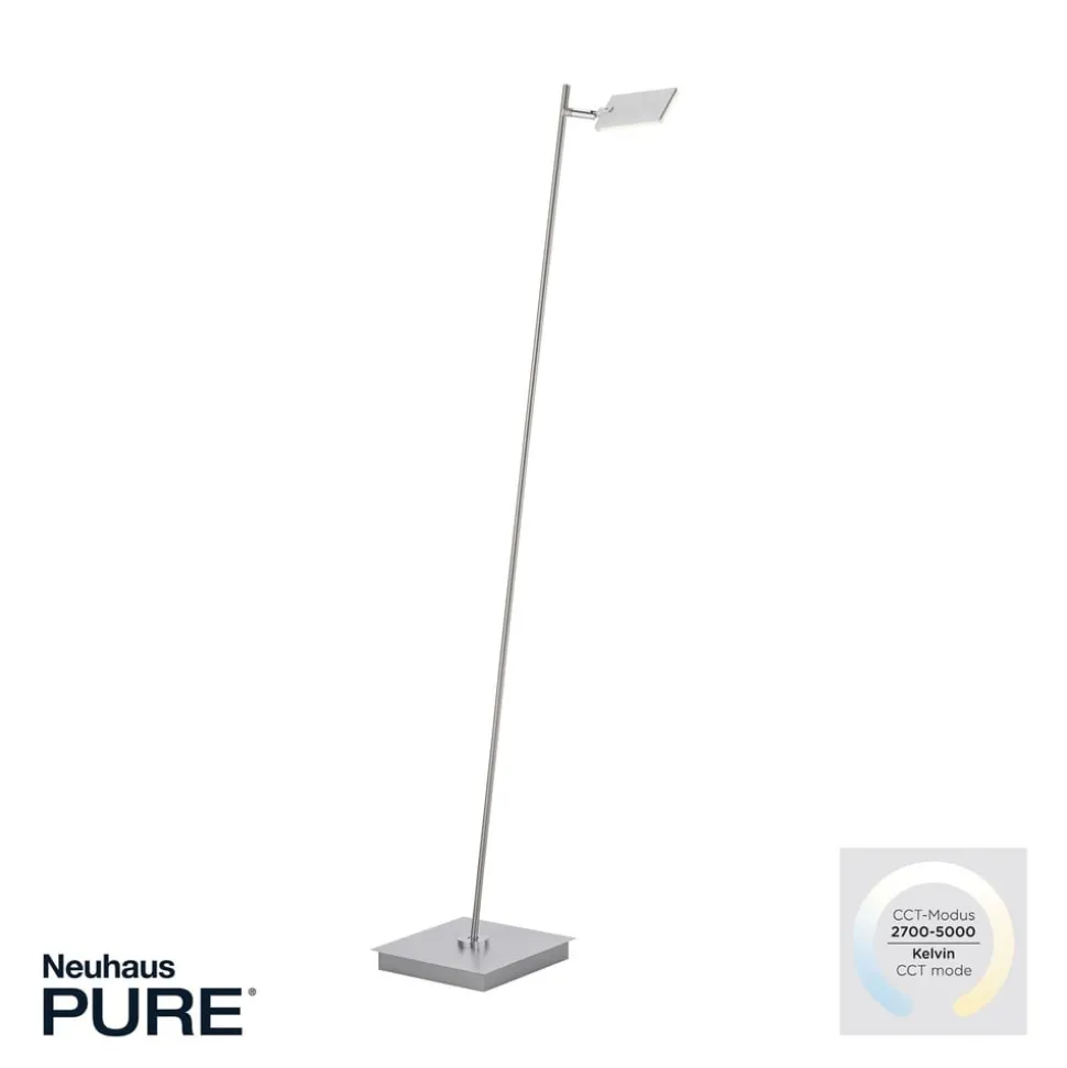 Pure Mira LED vloerlamp, afstandsbediening, alu